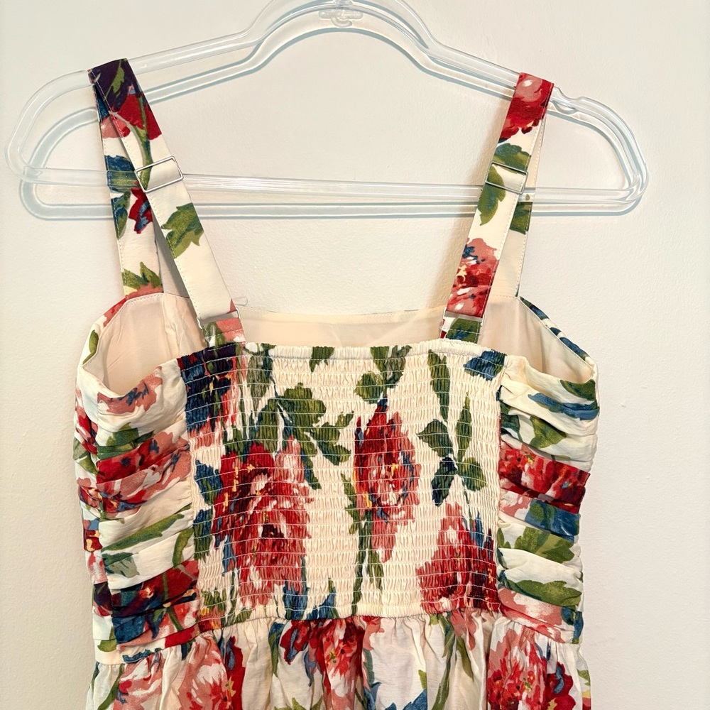 Abercrombie & Fitch White Floral Maxi Dress with Red & Green Print - Picture 10 of 10